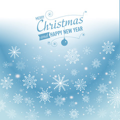 Silver winter abstract background. Christmas  with snowflakes. Vector.