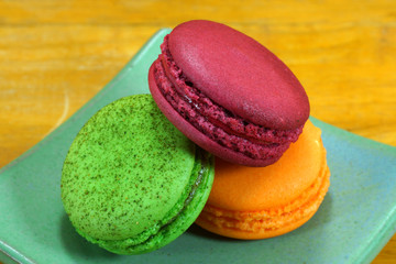 traditional french colorful macarons