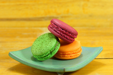 traditional french colorful macarons