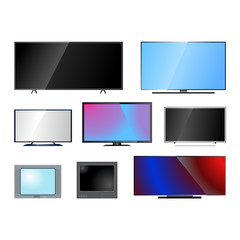 TV screen lcd monitor template vector illustration. Electronic device TV screen infographic. Technology digital device TV screen, size diagonal display vector illustration. Screen monitor