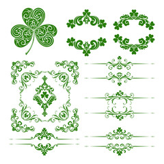Vector set of st. Patrick's Day decorative ornamental page decoration elements 