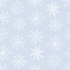 Fototapeta na wymiar Seamless pattern with snowflakes