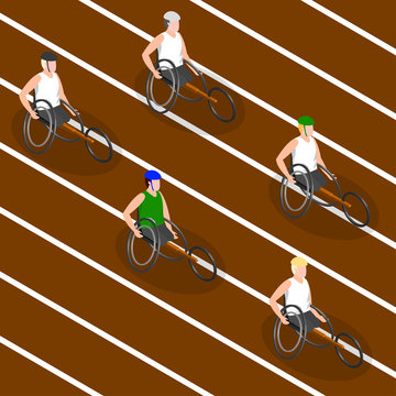 Paralympic Games. Racing wheelchairs.