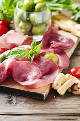 Italian traditional carpaccio of beef