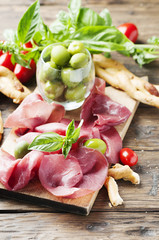 Italian traditional carpaccio of beef