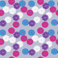 Abstract seamless pattern on a gray background
