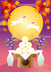 うさぎ団子 お月見 白ぼかし