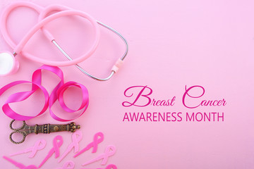 Obraz na płótnie Canvas Pink Ribbon Charity Background.