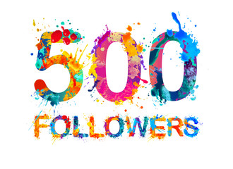 500 (two thousand) followers. - obrazy, fototapety, plakaty
