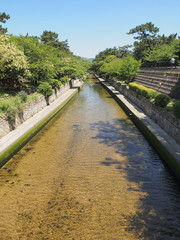 Riverside park of Shukugawa, Nishinomiya, Hyogo, Japan.