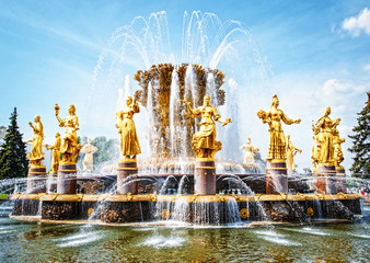 Famous fountain of friendship of the nations. Moscow. Russia. © Tryfonov