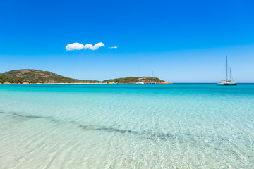 view of Rondinara beach in Corsica Island in France