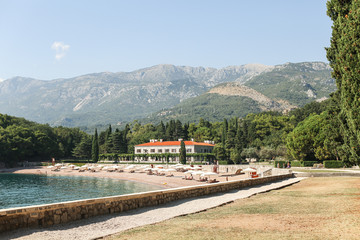 beautiful sandy beach and the Adriatic Sea, Montenegro