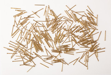 accessories for picture framing studio on a white background. nails