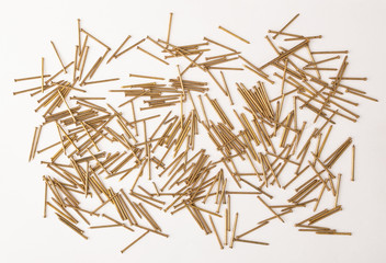 accessories for picture framing studio on a white background. nails