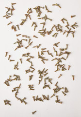 accessories for picture framing studio on a white background. screws