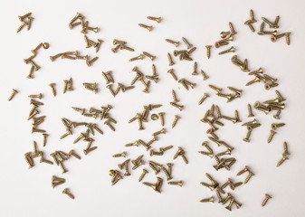 accessories for picture framing studio on a white background. screws
