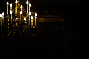 chandelier with bulbs in the form of candle
