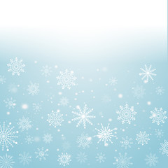 Naklejka na ściany i meble Silver winter abstract background. Christmas with snowflakes. Vector.