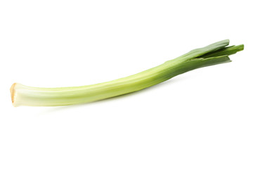 Green leeks isolated on a white background