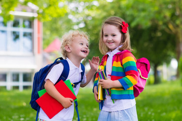 Kids on first school day