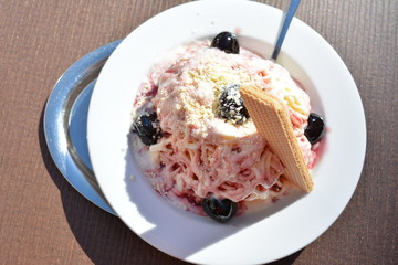 Spaghetti Eis mit Kirchen