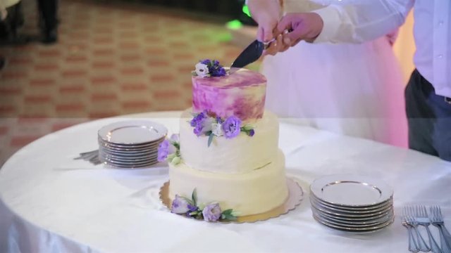 Cutting the wedding cake