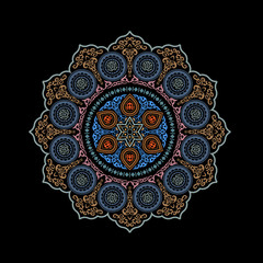 Abstract ethnic round ornamental pattern