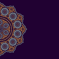 Background with Ethnic Colored Round Ornament Pattern - Arabic style