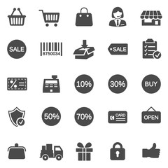 Sale icons. Black series