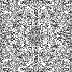 stock vector abstract seamless  pattern with flowers and waves.