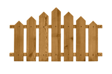 Wooden fence on white background