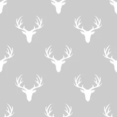 Deurstickers pattern with deer © forfah