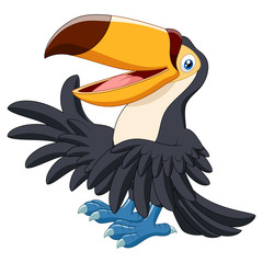 Cartoon funny toucan presenting © tigatelu