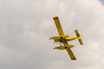 Novi Sad, Serbia - Septembe 22, 2013: Aero show at the Danube river