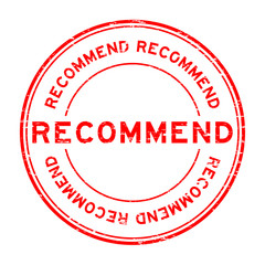 Grunge red recommend rubber stamp