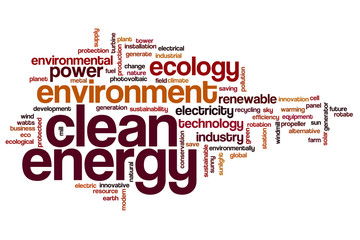 Clean energy word cloud