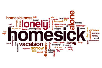 Homesick word cloud