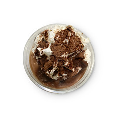 Chocolate smoothies (Cocoa blended) topped with whipped cream an