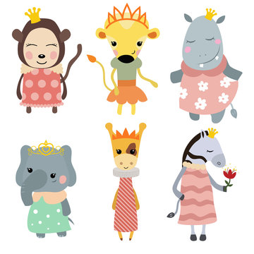 Set of Princess animals.