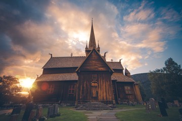 Fototapeta na wymiar Norwegian Lom Stave Church