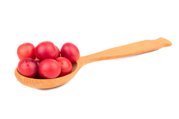 Cherry plum in a spoon