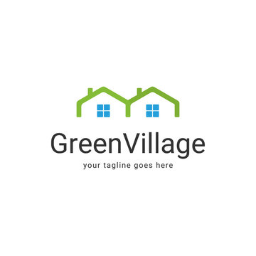 Green Village Logo Template