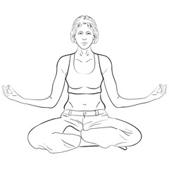 Woman practicing yoga