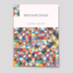 Modern brochure cover template with colorful mosaic - A4 size