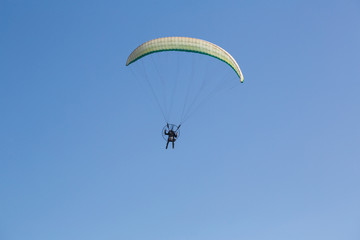 parachutist closeup flying