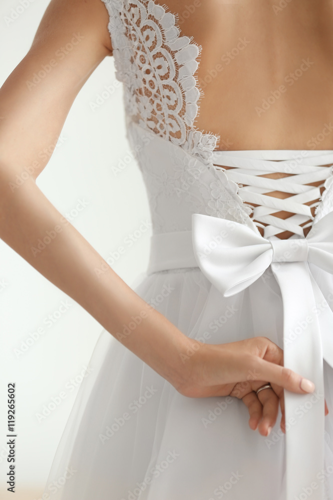 Poster bride in a beautiful wedding dress