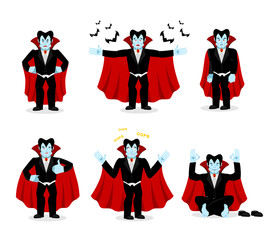Dracula set of movements. Vampire collection of poses. ghoul exp