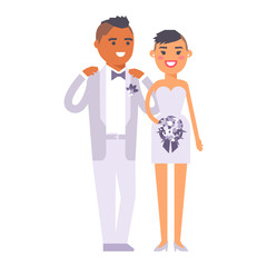 Wedding couple vector people