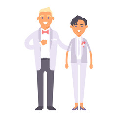 Wedding couple vector people